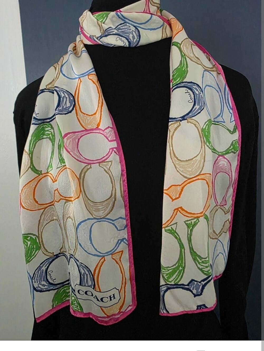 Coach Signature C Print Silk Scarf - Multi-Color